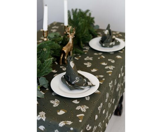 Скатерть Прованс Шапочки на зеленом 136х136 см (036854), изображение 2 Скатерть Прованс Шапочки на зеленом 136х136 см (036854), изображение 2