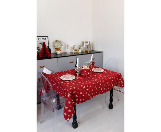 Скатертина Прованс Дзвіночки на червоному 136х180 см (036860), зображення 3 Скатертина Прованс Дзвіночки на червоному 136х180 см (036860), зображення 3
