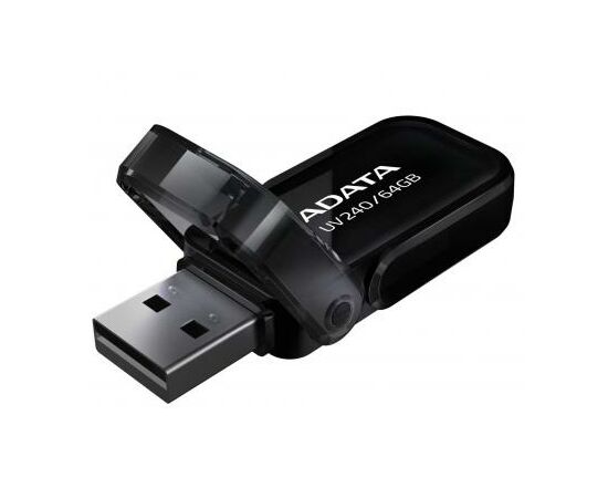 USB флеш накопитель ADATA 64GB UV240 Black USB 2.0 (AUV240-64G-RBK), изображение 2 USB флеш накопитель ADATA 64GB UV240 Black USB 2.0 (AUV240-64G-RBK), изображение 2