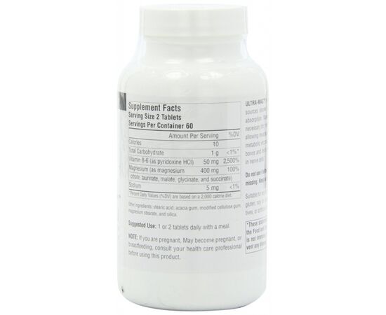 Витаминно-минеральный комплекс Source Naturals Ультра Магний и Витамин В6, 120 таблеток (SNS-00803), изображение 2