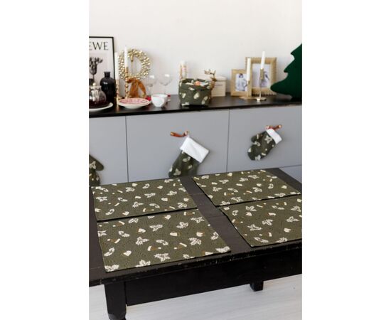 Серветка на стіл Прованс Шапочки на зеленому 35х45 см (036838), зображення 3 Серветка на стіл Прованс Шапочки на зеленому 35х45 см (036838), зображення 3