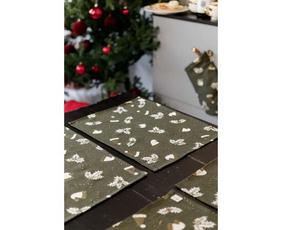 Серветка на стіл Прованс Шапочки на зеленому 35х45 см (036838), зображення 4 Серветка на стіл Прованс Шапочки на зеленому 35х45 см (036838), зображення 4