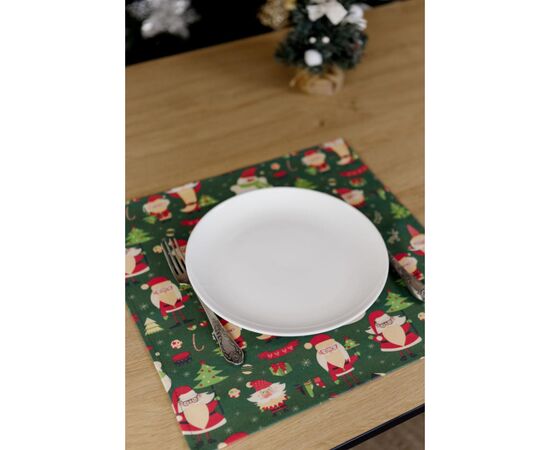Салфетка на стол Прованс Санта на зеленом 40х40 см (035754), изображение 5 Салфетка на стол Прованс Санта на зеленом 40х40 см (035754), изображение 5