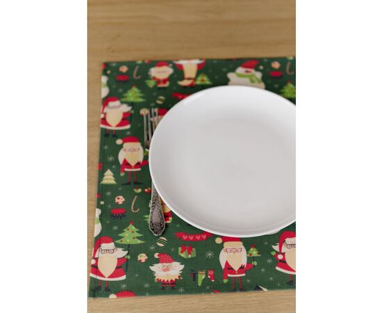 Салфетка на стол Прованс Санта на зеленом 40х40 см (035754), изображение 6 Салфетка на стол Прованс Санта на зеленом 40х40 см (035754), изображение 6