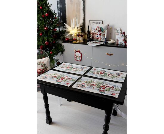 Салфетка на стол Прованс гобеленовая с велюром Снежная зима 30х50 см (036440), изображение 3 Салфетка на стол Прованс гобеленовая с велюром Снежная зима 30х50 см (036440), изображение 3