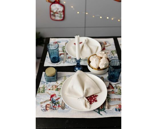 Салфетка на стол Прованс гобеленовая с велюром Снежная зима 30х50 см (036440), изображение 5 Салфетка на стол Прованс гобеленовая с велюром Снежная зима 30х50 см (036440), изображение 5