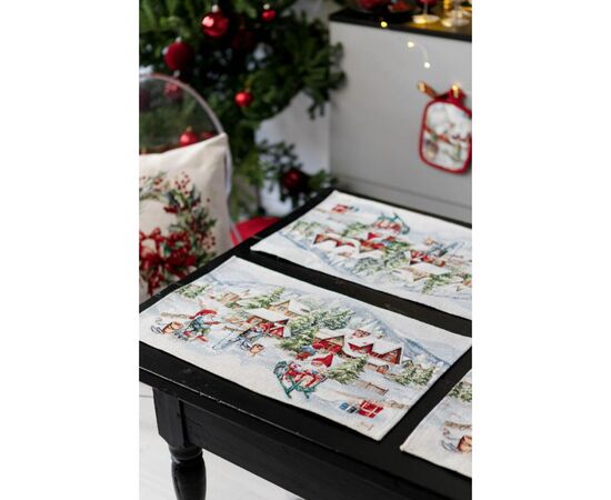 Салфетка на стол Прованс гобеленовая с велюром Снежная зима 30х50 см (036440), изображение 8 Салфетка на стол Прованс гобеленовая с велюром Снежная зима 30х50 см (036440), изображение 8