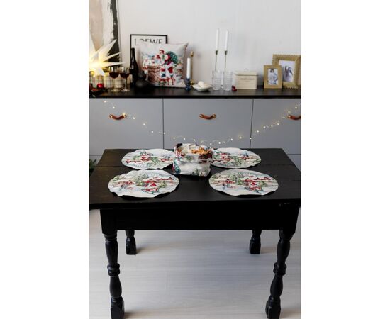 Салфетка на стол Прованс гобеленовая с велюром Снежная зима D 35см (036442), изображение 2 Салфетка на стол Прованс гобеленовая с велюром Снежная зима D 35см (036442), изображение 2