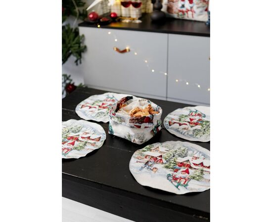 Салфетка на стол Прованс гобеленовая с велюром Снежная зима D 35см (036442), изображение 4 Салфетка на стол Прованс гобеленовая с велюром Снежная зима D 35см (036442), изображение 4