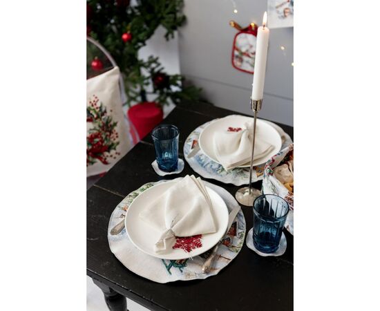 Салфетка на стол Прованс гобеленовая с велюром Снежная зима D 35см (036442), изображение 9 Салфетка на стол Прованс гобеленовая с велюром Снежная зима D 35см (036442), изображение 9