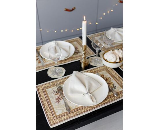 Салфетка на стол Прованс гобеленовая Золотой праздник 30х50 см (036311), изображение 3 Салфетка на стол Прованс гобеленовая Золотой праздник 30х50 см (036311), изображение 3