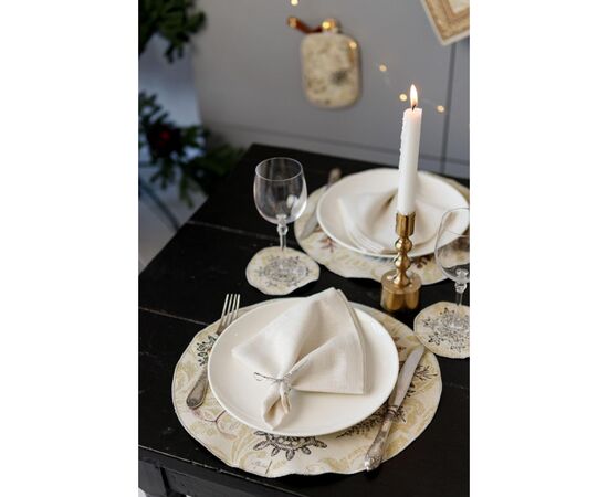 Салфетка на стол Прованс гобеленовая Золотой праздник D 35см (036313), изображение 5 Салфетка на стол Прованс гобеленовая Золотой праздник D 35см (036313), изображение 5