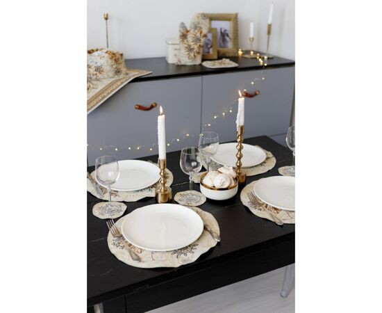 Салфетка на стол Прованс гобеленовая Золотой праздник D 35см (036313), изображение 8 Салфетка на стол Прованс гобеленовая Золотой праздник D 35см (036313), изображение 8