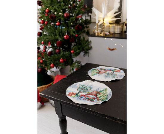 Салфетка на стол Прованс гобеленовая Рождественский костер D 35 см (036429), изображение 5 Салфетка на стол Прованс гобеленовая Рождественский костер D 35 см (036429), изображение 5