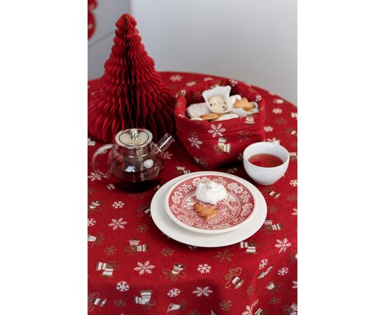 Скатерть Прованс Колокольчики на красном Dх136 см (036868), изображение 4 Скатерть Прованс Колокольчики на красном Dх136 см (036868), изображение 4