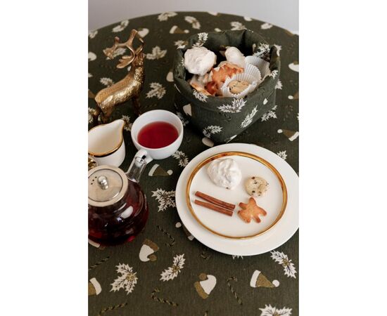 Скатерть Прованс Шапочки на зеленом Dх136 см (036866), изображение 5 Скатерть Прованс Шапочки на зеленом Dх136 см (036866), изображение 5