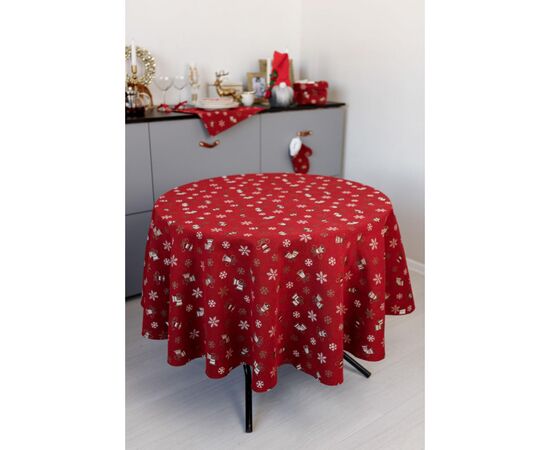 Скатерть Прованс Колокольчики на красном Dх180 см (036872), изображение 2 Скатерть Прованс Колокольчики на красном Dх180 см (036872), изображение 2