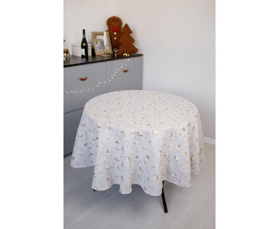 Скатерть Прованс Шапочки на бежевом Dх180 см (036816), изображение 4