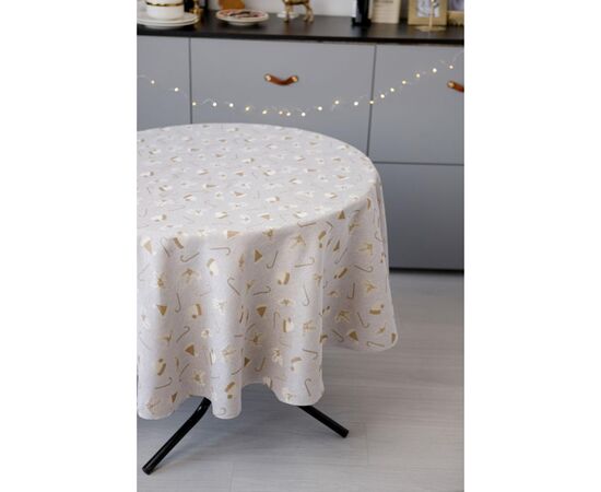 Скатерть Прованс Шапочки на бежевом Dх180 см (036816), изображение 5
