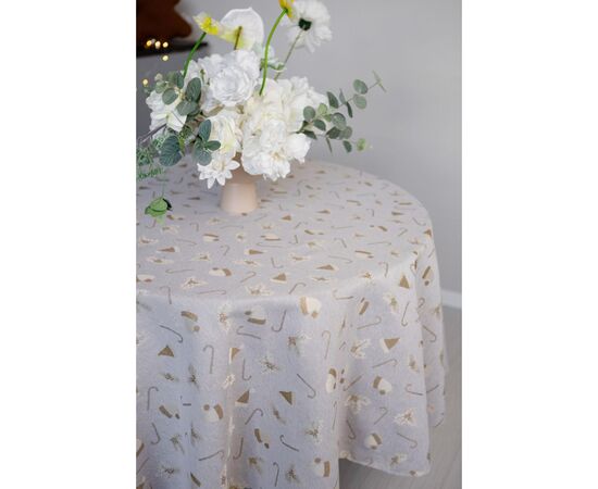 Скатерть Прованс Шапочки на бежевом Dх180 см (036816), изображение 6