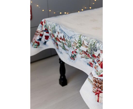 Скатерть Прованс гобеленовая с велюром Снежная зима 135х180 см (037470), изображение 4 Скатерть Прованс гобеленовая с велюром Снежная зима 135х180 см (037470), изображение 4