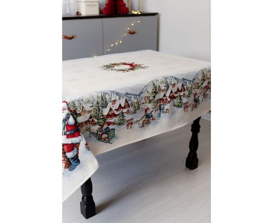 Скатерть Прованс гобеленовая с велюром Снежная зима 135х180 см (037470), изображение 5 Скатерть Прованс гобеленовая с велюром Снежная зима 135х180 см (037470), изображение 5