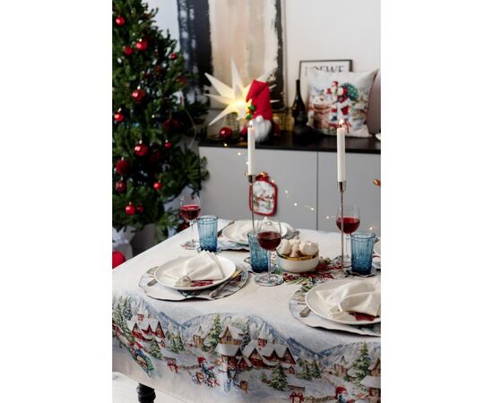 Скатерть Прованс гобеленовая с велюром Снежная зима 135х180 см (037470), изображение 7 Скатерть Прованс гобеленовая с велюром Снежная зима 135х180 см (037470), изображение 7