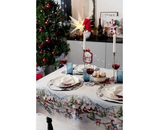 Скатерть Прованс гобеленовая с велюром Снежная зима 135х180 см (037470), изображение 9 Скатерть Прованс гобеленовая с велюром Снежная зима 135х180 см (037470), изображение 9