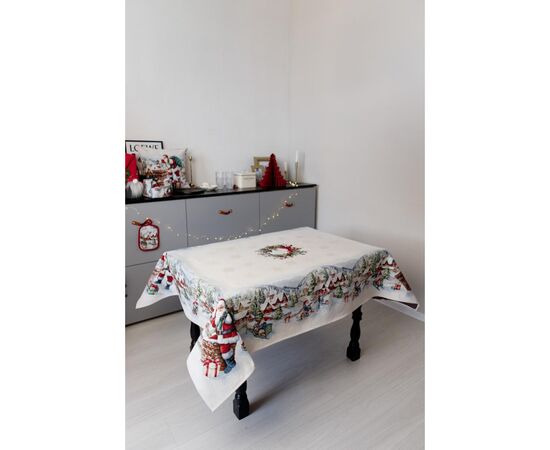 Скатерть Прованс гобеленовая с велюром Снежная зима 135х220 с (037472), изображение 2