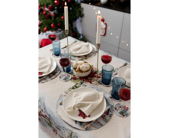 Скатертина Прованс гобеленова з велюром Снігова зима 135х260 см (037474), зображення 8 Скатертина Прованс гобеленова з велюром Снігова зима 135х260 см (037474), зображення 8