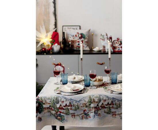 Скатерть Прованс гобеленовая с велюром Снежная зима 135х350 см (037477), изображение 6 Скатерть Прованс гобеленовая с велюром Снежная зима 135х350 см (037477), изображение 6
