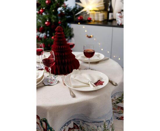 Скатерть Прованс гобеленовая с велюром Снежная зима Dx136 см (037480), изображение 9 Скатерть Прованс гобеленовая с велюром Снежная зима Dx136 см (037480), изображение 9