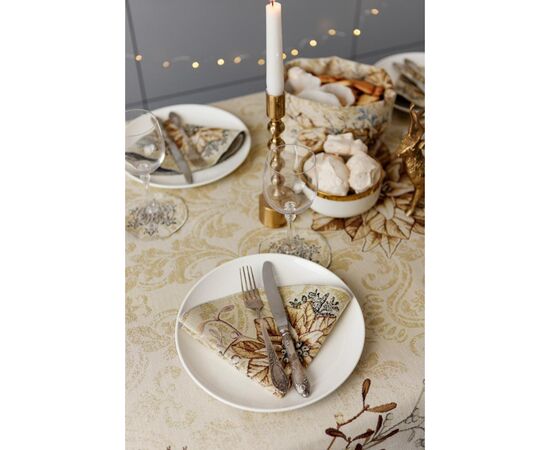 Скатерть Прованс гобеленовая с велюром золотой праздник 135х180 см (036317), изображение 9 Скатерть Прованс гобеленовая с велюром золотой праздник 135х180 см (036317), изображение 9