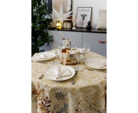 Скатерть Прованс гобеленовая с велюром золотой праздник Dх180 см (037394), изображение 10 Скатерть Прованс гобеленовая с велюром золотой праздник Dх180 см (037394), изображение 10
