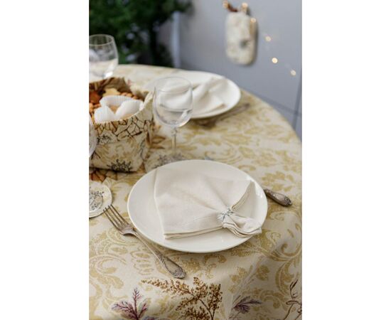 Скатерть Прованс гобеленовая с велюром золотой праздник Dх180 см (037394), изображение 8 Скатерть Прованс гобеленовая с велюром золотой праздник Dх180 см (037394), изображение 8