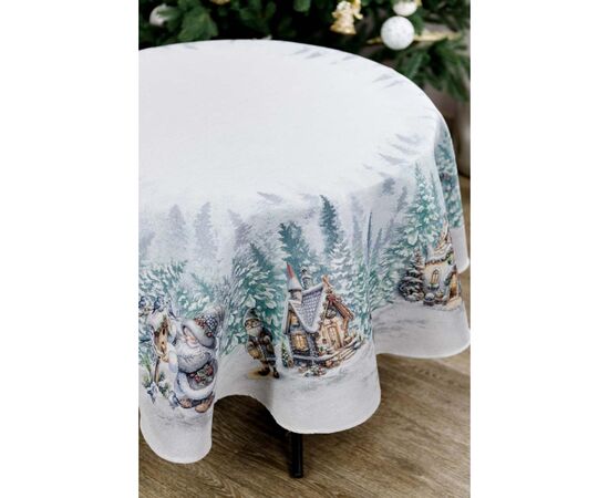 Скатерть Прованс гобеленовая Сказочные гномы Dх180 см (038459), изображение 2