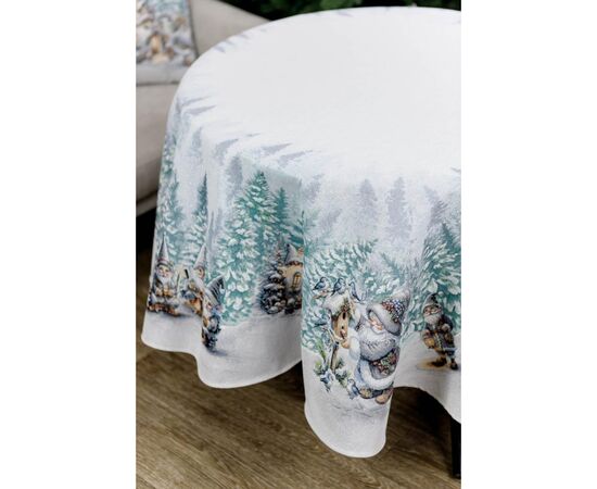 Скатерть Прованс гобеленовая Сказочные гномы Dх180 см (038459), изображение 3