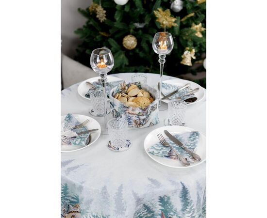 Скатерть Прованс гобеленовая Сказочные гномы Dх180 см (038459), изображение 5