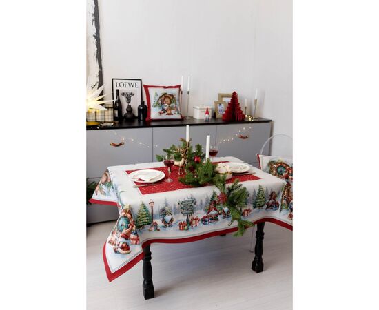 Скатерть Прованс гобеленовая Рождественский костер 135х220 см (037402), изображение 2 Скатерть Прованс гобеленовая Рождественский костер 135х220 см (037402), изображение 2