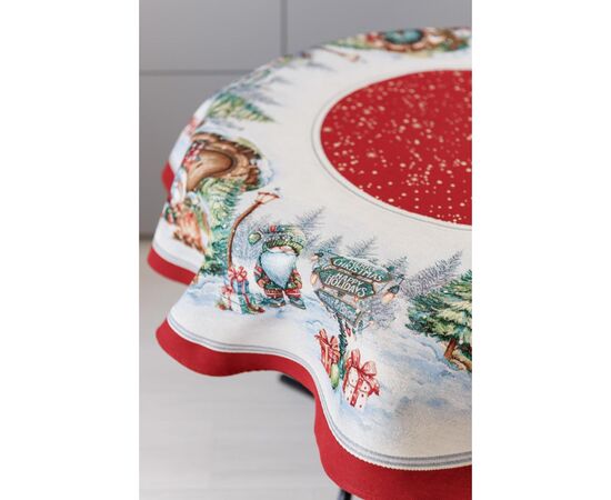 Скатерть Прованс гобеленовая Рождественский костер Dх140 см (037410), изображение 3 Скатерть Прованс гобеленовая Рождественский костер Dх140 см (037410), изображение 3