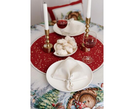 Скатерть Прованс гобеленовая Рождественский костер Dх140 см (037410), изображение 5 Скатерть Прованс гобеленовая Рождественский костер Dх140 см (037410), изображение 5