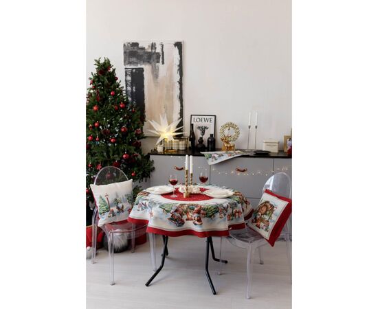 Скатерть Прованс гобеленовая Рождественский костер Dх180 см (038396), изображение 6 Скатерть Прованс гобеленовая Рождественский костер Dх180 см (038396), изображение 6