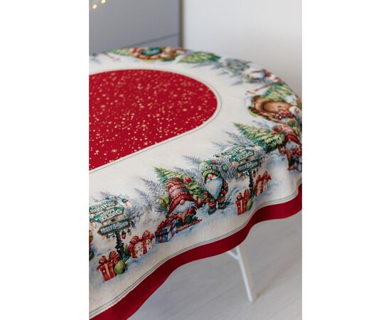 Скатерть Прованс гобеленовая Рождественский костер овал 135х240 см (037414), изображение 3 Скатерть Прованс гобеленовая Рождественский костер овал 135х240 см (037414), изображение 3