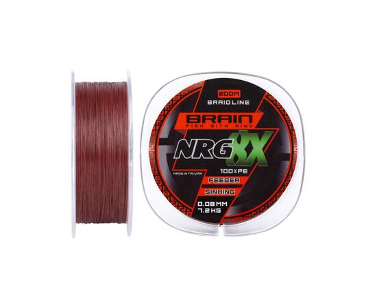 Шнур Brain NRG 8X sinking 200m 7.2kg brown 0.08mm (1858.20.87), изображение 2 Шнур Brain NRG 8X sinking 200m 7.2kg brown 0.08mm (1858.20.87), изображение 2