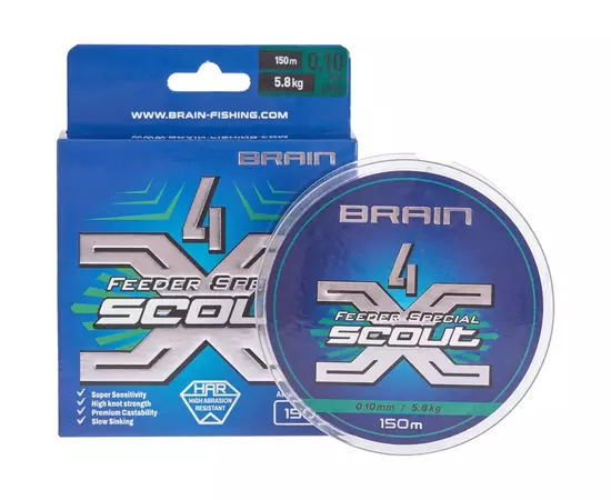 Шнур Brain Scout 4X 150m (camo) 0.100mm 5.8kg (1858.54.80)