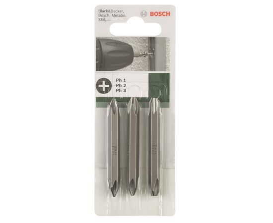 Набор бит Bosch двухсторонние PH/PH 1/2/3, 60мм, 3шт (2.609.255.961)