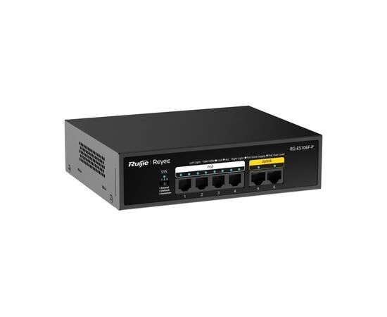 Комутатор мережевий Ruijie Networks RG-ES106F-P, зображення 2 Комутатор мережевий Ruijie Networks RG-ES106F-P, зображення 2