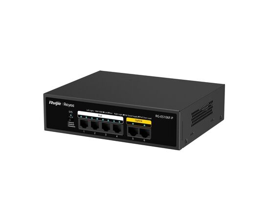 Комутатор мережевий Ruijie Networks RG-ES106F-P, зображення 3 Комутатор мережевий Ruijie Networks RG-ES106F-P, зображення 3