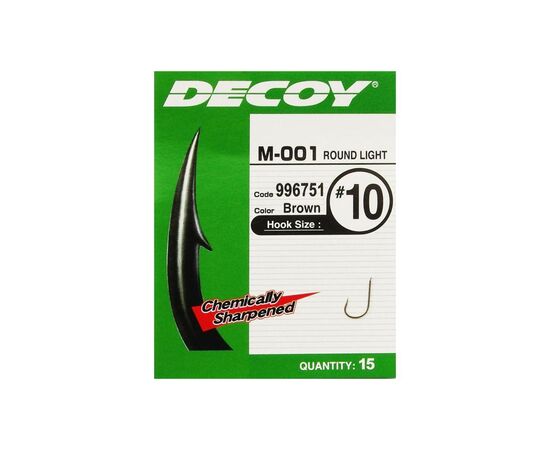 Крючок Decoy M-001 Round light 10 (15 шт/уп) (1562.03.12), изображение 2 Крючок Decoy M-001 Round light 10 (15 шт/уп) (1562.03.12), изображение 2