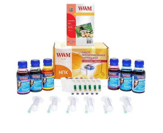 Комплект перезаправних картриджів WWM Epson R270/615/T50/59/TX700W/TX710W+ELECTRA (RC.T082U)